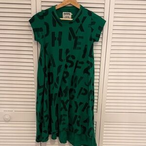 nununu Green Dress with Black Alphabet Print